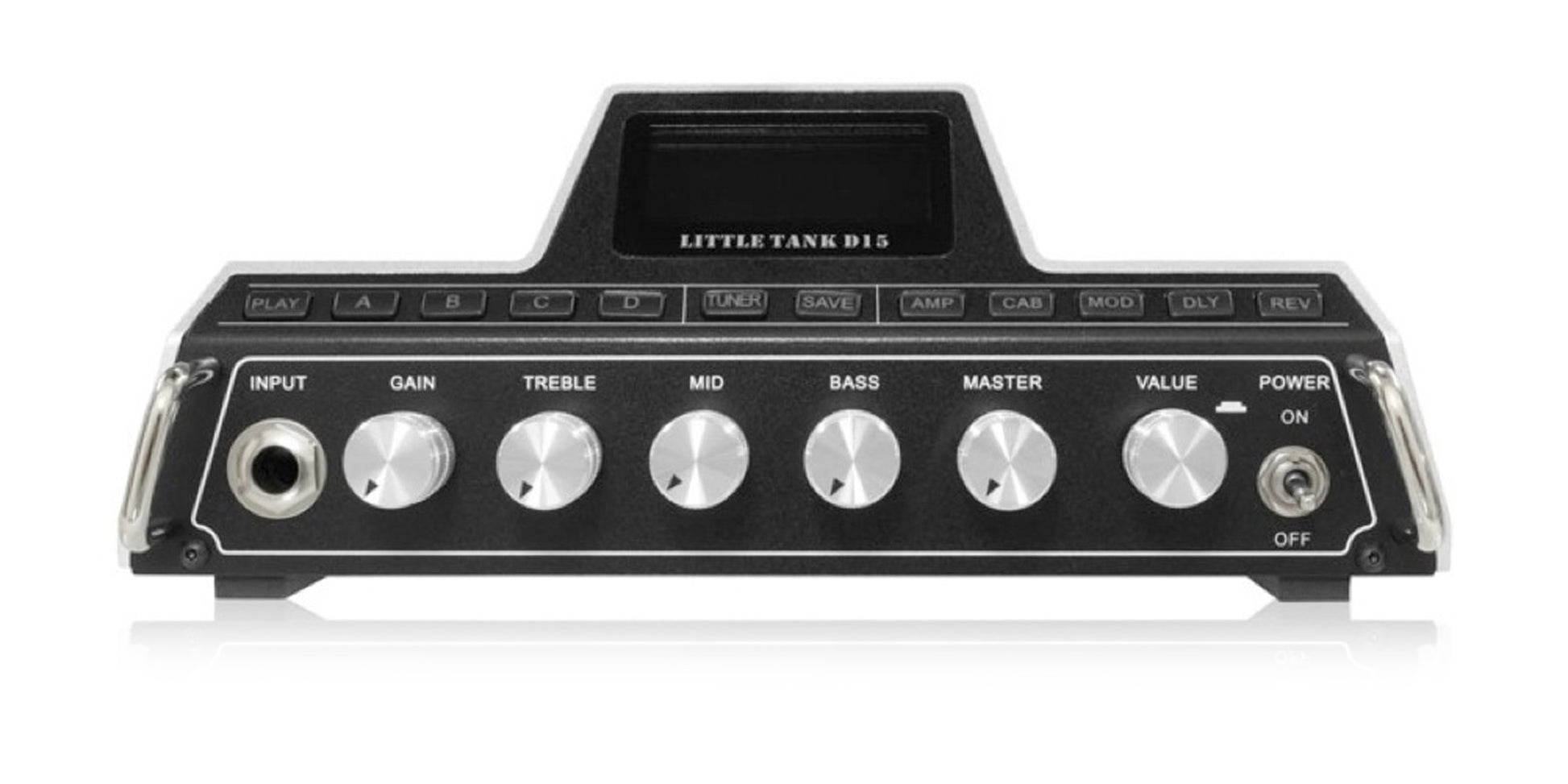 Tête amplifiée LITTLE TANK D15, 15W Class D, 25 simulations d'amplis haute-qualité, 20 simulations de haut-parleurs, gris
