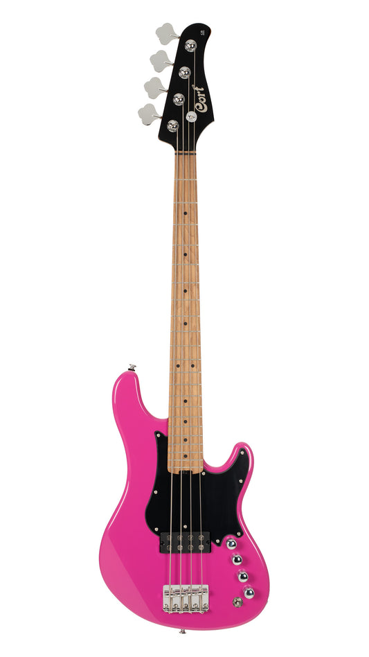 GB-SC4, basse short scale 4 cordes, corps peuplier, humbucker Cort Powersound, préampli Markbass MB-1, fandago purple