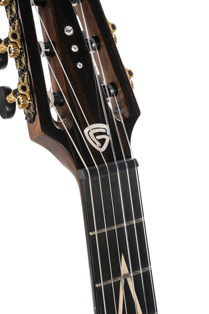 LUXE NYLON, Frank Gambale Signature, forme Concert, table blackwood massif, f/e blackwood massif, EQ Fishman, naturel brillant