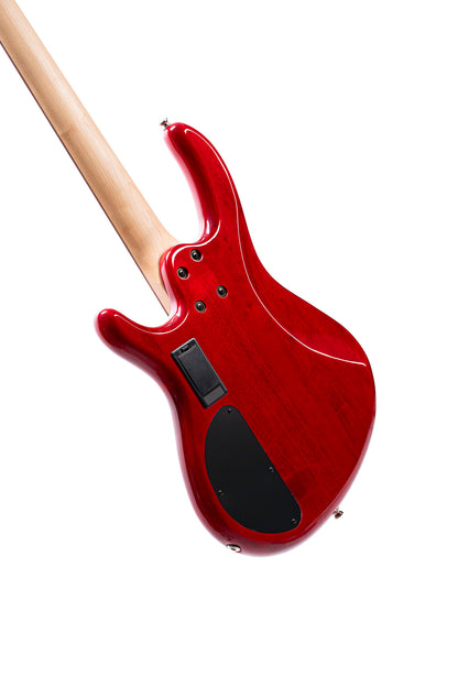 Action Plus, 4 cordes, corps peuplier, micros PJ Powersound, EQ active 2 bandes, rouge translucide