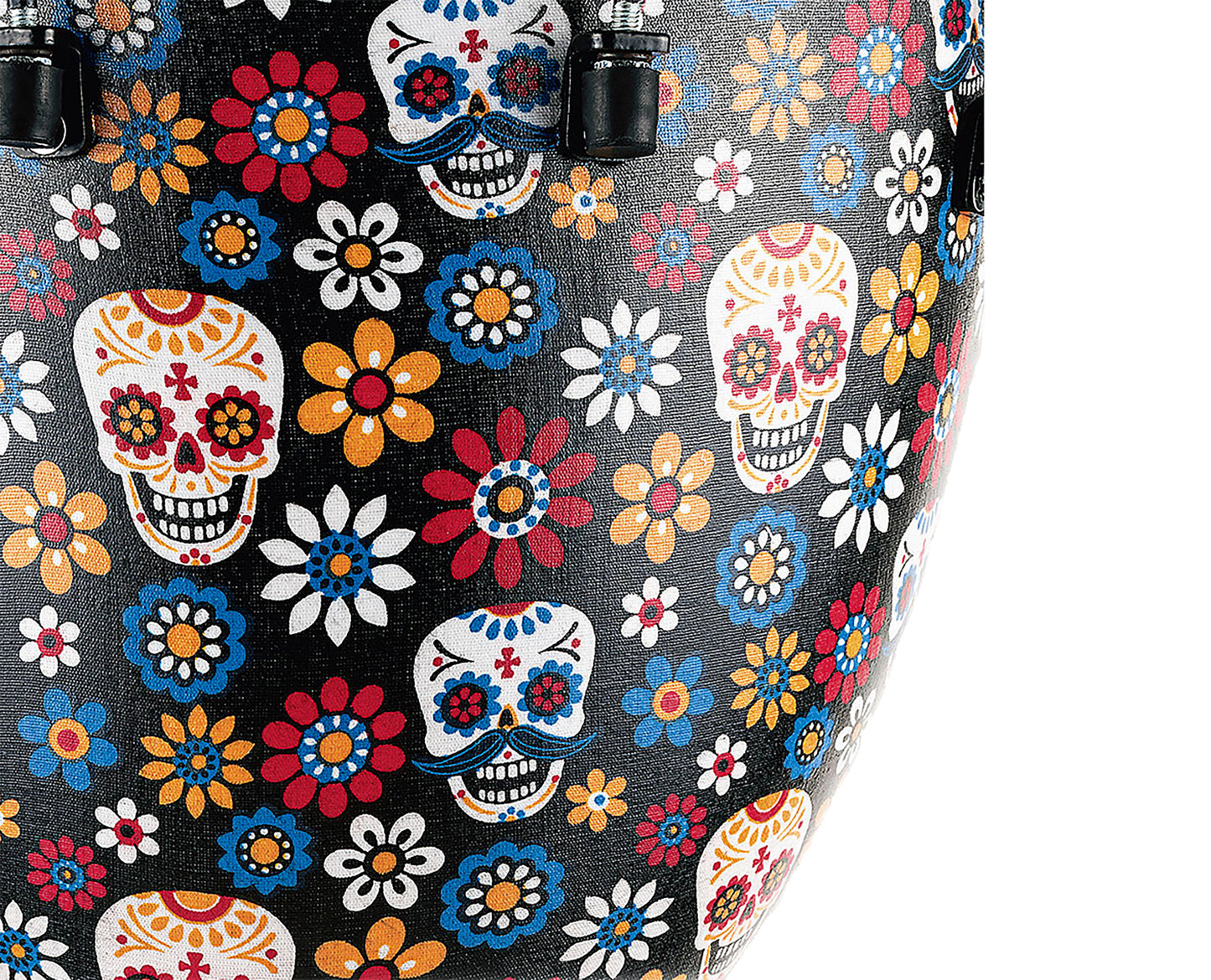Djembé Meinl Day of the Dead 12", hauteur 61cm, peau synthétique, poids léger, finition Day of the Dead