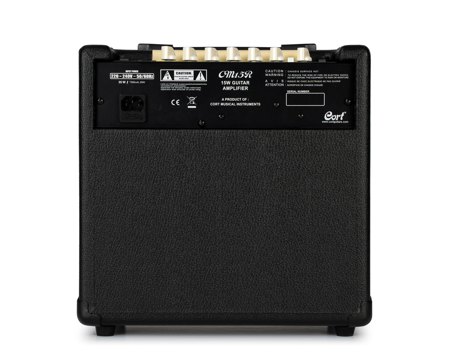 Ampli guitare 15W, 1 x 8", 2 canaux, égaliseur 3 bandes, réverb, entrée CD/MP3 mini-Jack, sortie casque mini-Jack, noir