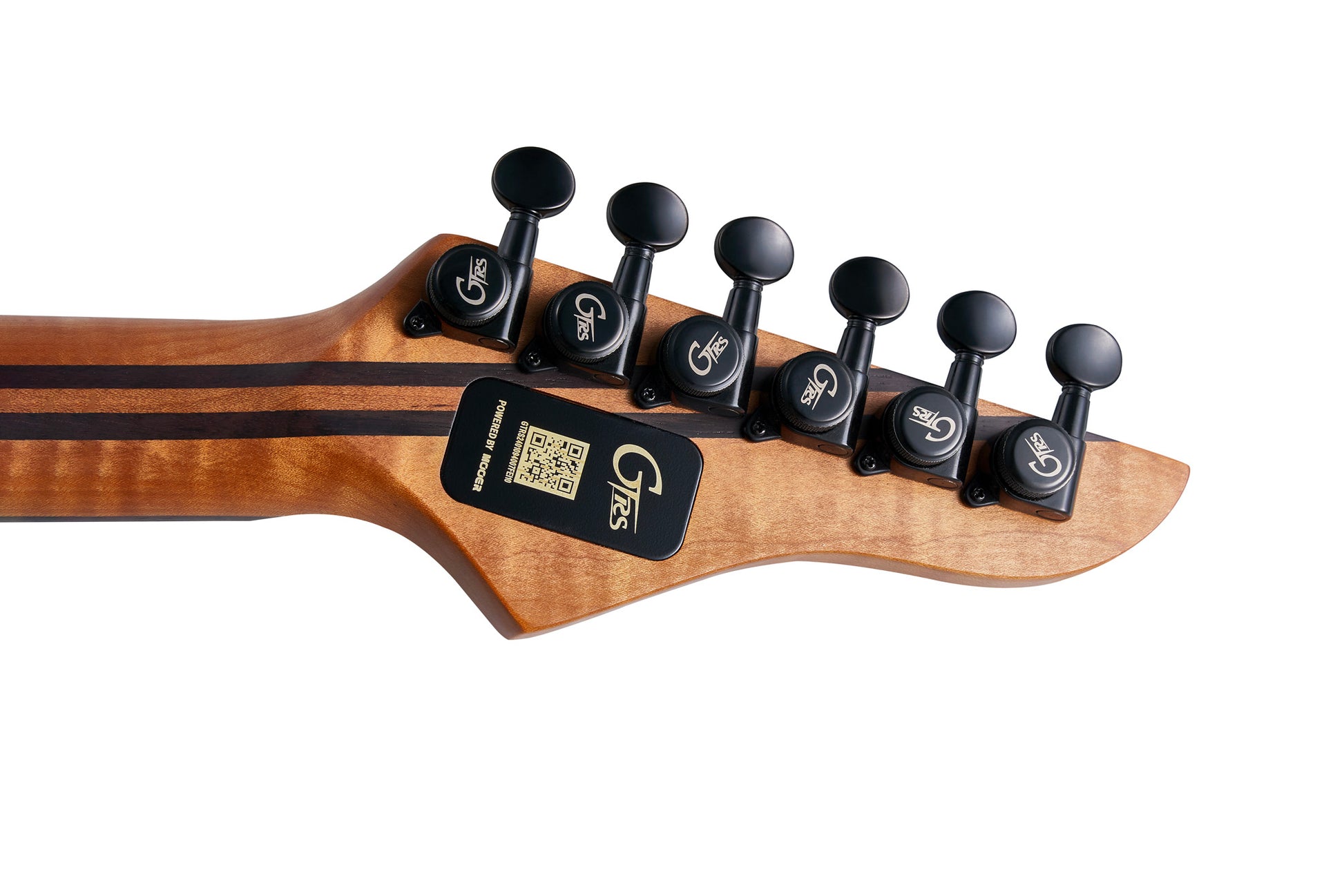 GTRS M810, corps aulne, manche érable torréfié, table loupe de peuplier, touche palissandre, processeur GTRS, natural burst