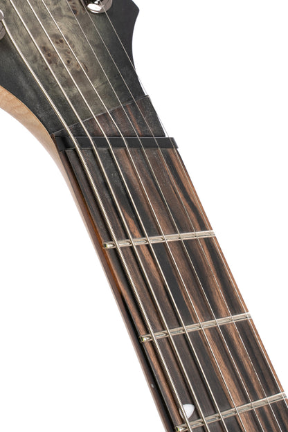 KX507MS, modèle 7 cordes, corps acajou, table peuplier figuré, touche ébène, micros Fishman Fluence, star dust black