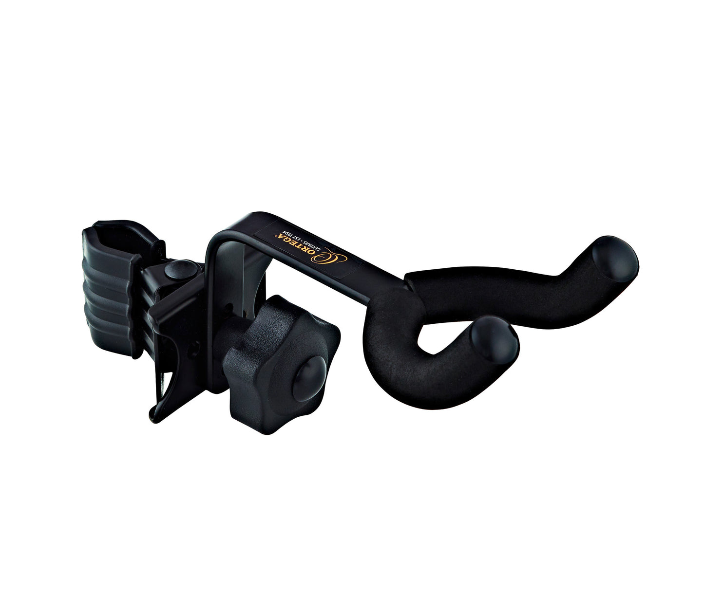 Support pour ukulélés et mandolines, fixation aisée par clip extra fort, crochet rembourré, poids: 270 g, noir brillant