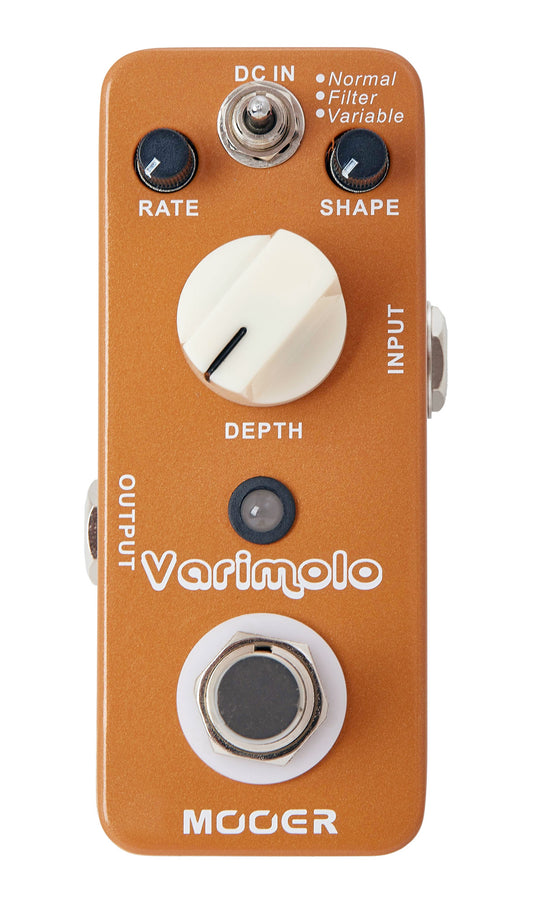 Pédale VARIMOLO, trémolo numérique 3 modes (Normal/Filter/Variable), boîtier métal, true bypass, orange