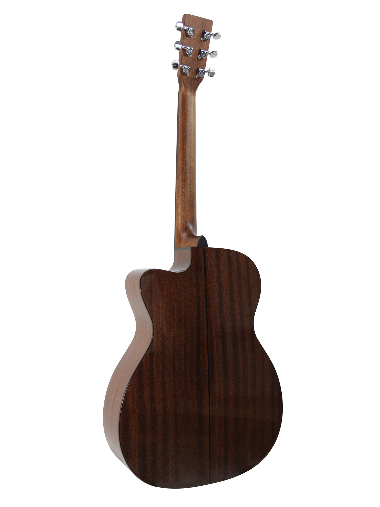 Modèle 000MC-1E-SB, Forme 000 pan coupé, table épicéa massif, f/e acajou, touche micarta, EQ Fishman, sunburst brillant