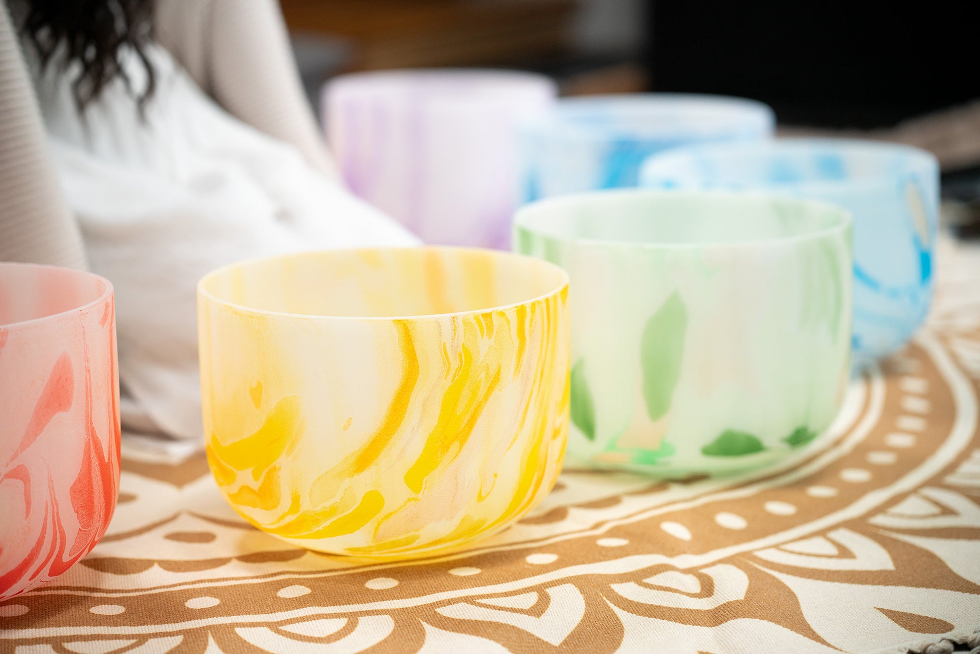 SINGING BOWL SONIC ENERGY CRISTAL 10" BLEU, NOTE A4 CHAKRA FRONTAL (3EME OEIL)