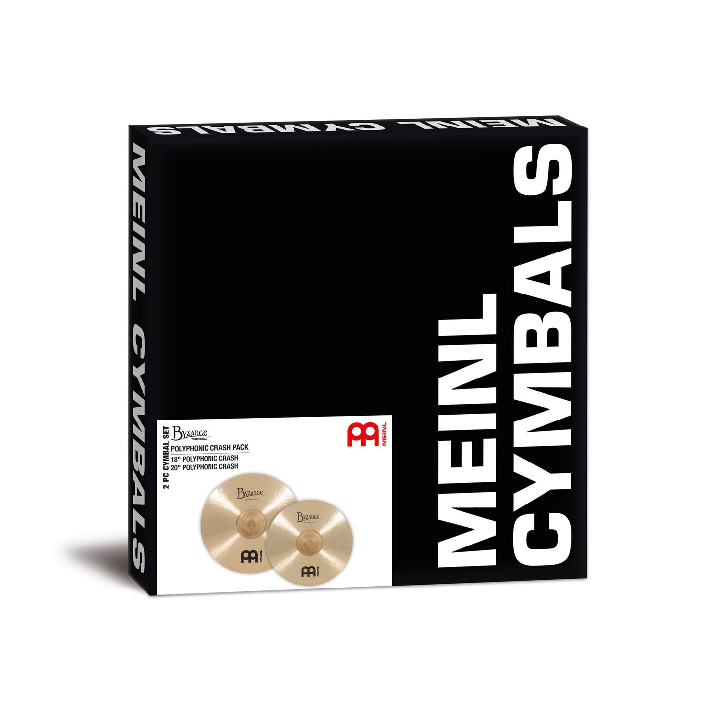 Pack de Cymbales Crash polyphonic Meinl Byzance Traditional 18"20" alliage bronze B20 fini Traditional