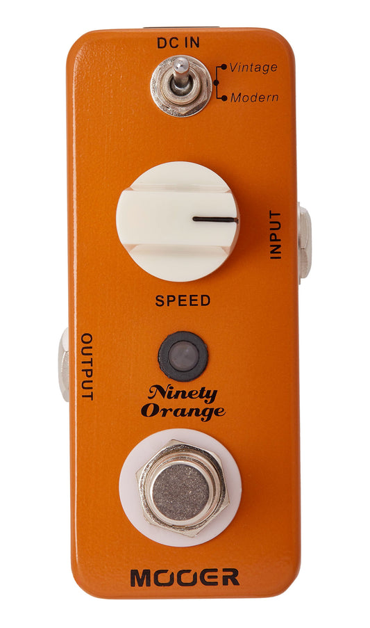 Pédale NINETY ORANGE, phaser analogique 2 modes (Vintage/Modern), boîtier métal, true bypass, orange