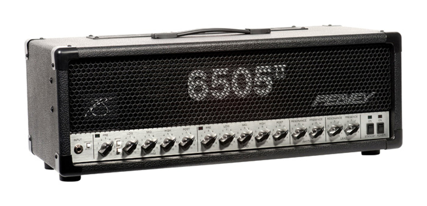 Tête amplifiée à lampes 120W, 2 canaux, EQ 3 bandes, contrôles"Resonance" et"Presence", 2 sorties jack, finition noir