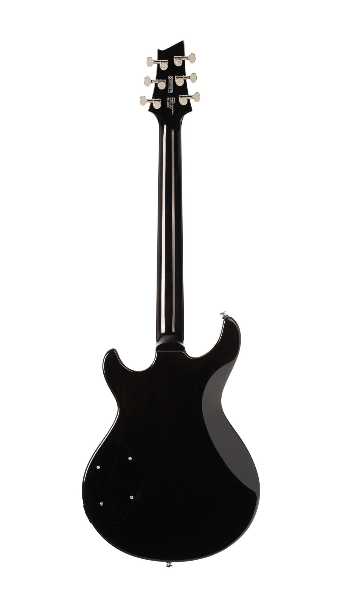 M600, corps acajou, placage érable flammé, manche collé acajou, 2 micros doubles Cort Voiced Tone VTH-59, trans green burst