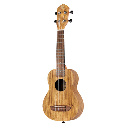 RFU10Z, modèle Soprano, table zebrawood, fond & éclisses zebrawood, manche acajou, housse, naturel satiné