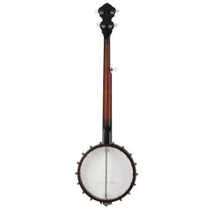 OBJ150OP, banjo 5 cordes fond ouvert, 18 tirants, cercle acajou, manche acajou, whiskey burst satiné