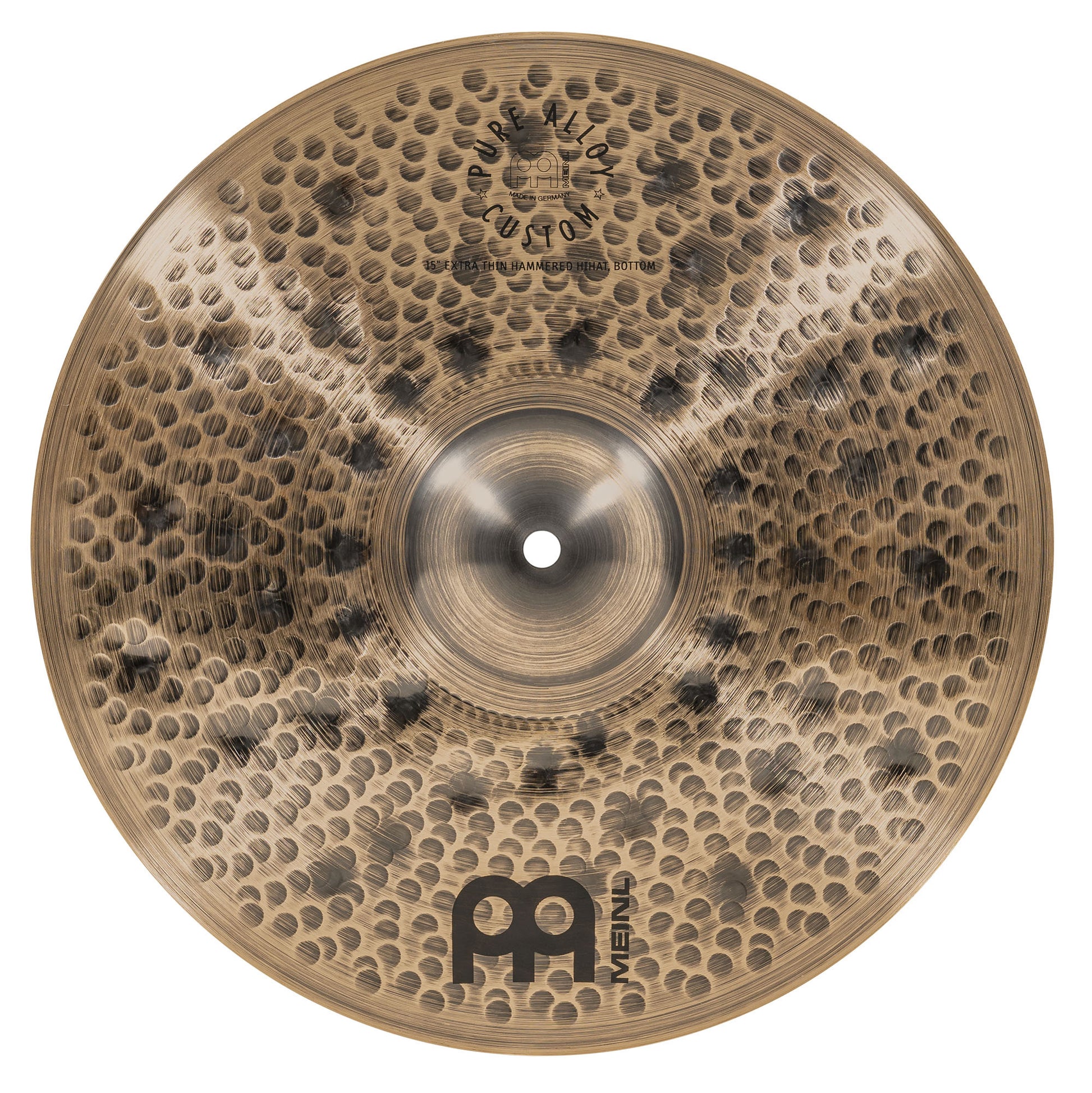 Hithat 15" Extra thin hammered Meinl Pure Alloy Custom fini smoked-bronze, brilliant
