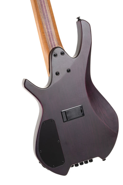 SPACE 5 BSDB, corps érable, table peuplier figuré, manche 7 pièces, micros et EQ Bartolini MK-1, star dust green, housse