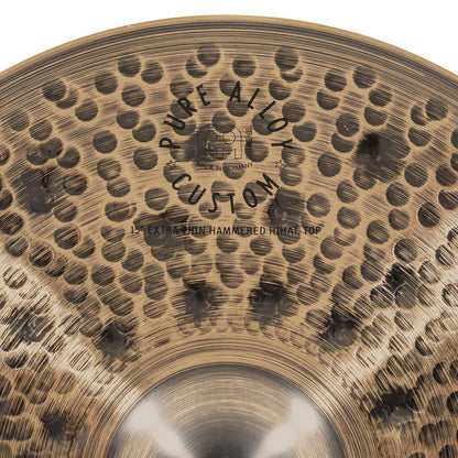 Hithat 15" Extra thin hammered Meinl Pure Alloy Custom fini smoked-bronze, brilliant