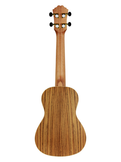 Ukulélé Concert, table Hickory massif, fond & éclisses Hickory, manche okoume, touche & chevalet noyer, avec housse, naturel