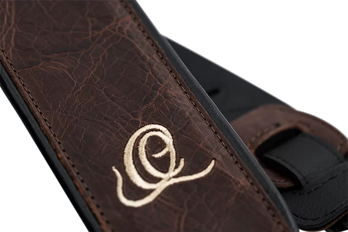 OSCL-4, courroie guitare, série Classic, face cuir, dos PVC (vegan), largeur 7 cm, longueur 145 cm, vintage brown