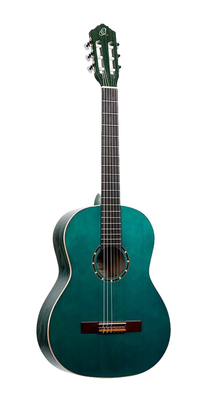 R121SNOC, modèle Slim Neck, table épicéa, fond & éclisses acajou, manche acajou (sillet 48 mm), housse, bleu océan brillant