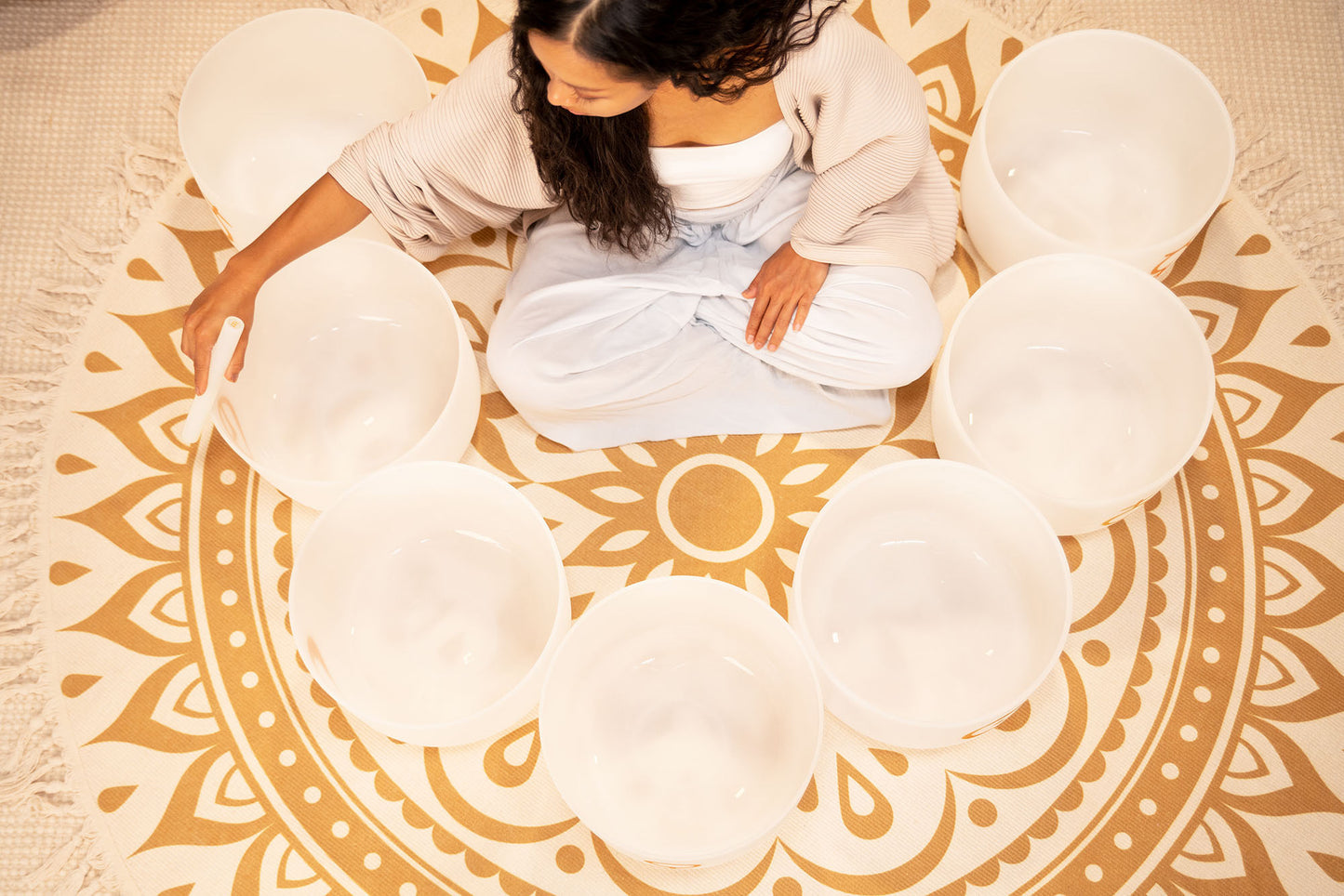 SET SINGING BOWL SONIC ENERGY CRISTAL 12