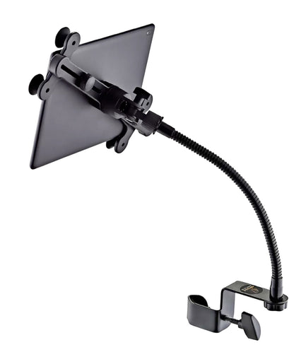 Support tablette version Deluxe, adapté à tous modèles jusqu'à 13", col de cygne robuste permettant toutes les positions, noir