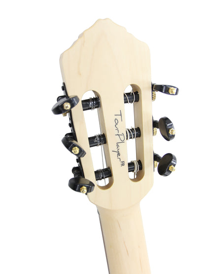 RTPFE-1, modèle TourPlayer, EQ Magus X, corps okoumé, table érable flammé, sillet 48 mm, housse, naturel brillant