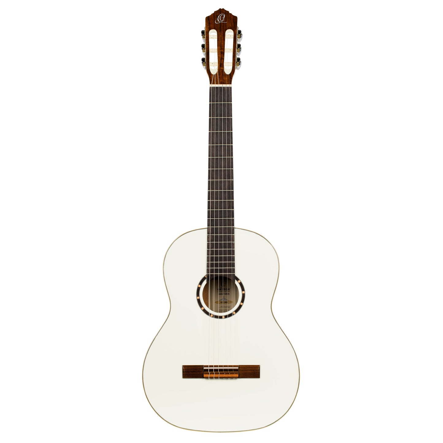 R121, table épicéa, fond & éclisses acajou, manche acajou (sillet 52 mm), housse, blanc brillant