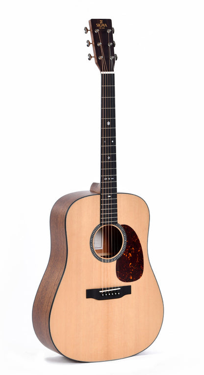 Modèle SDM-10E, Dreadnought, table épicéa Sitka massif, f/e acajou massif, touche micarta, EQ LR Baggs, soft case, naturel