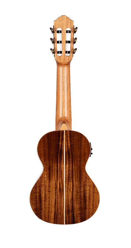 RGLE18ACA, EQ Ortega MagusUke, table acacia massif, fond & éclisses acacia, manche acajou (47 mm au sillet), housse luxe