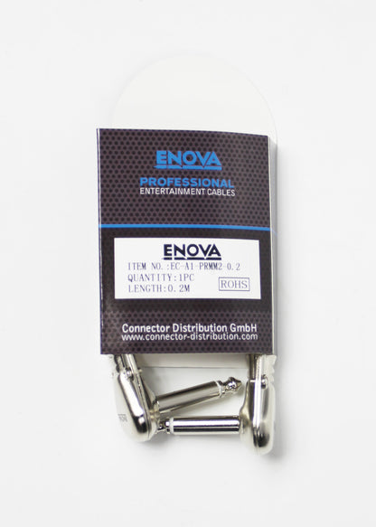 Câble patch Jack mono/Jack mono, 0.20 mètres, noir