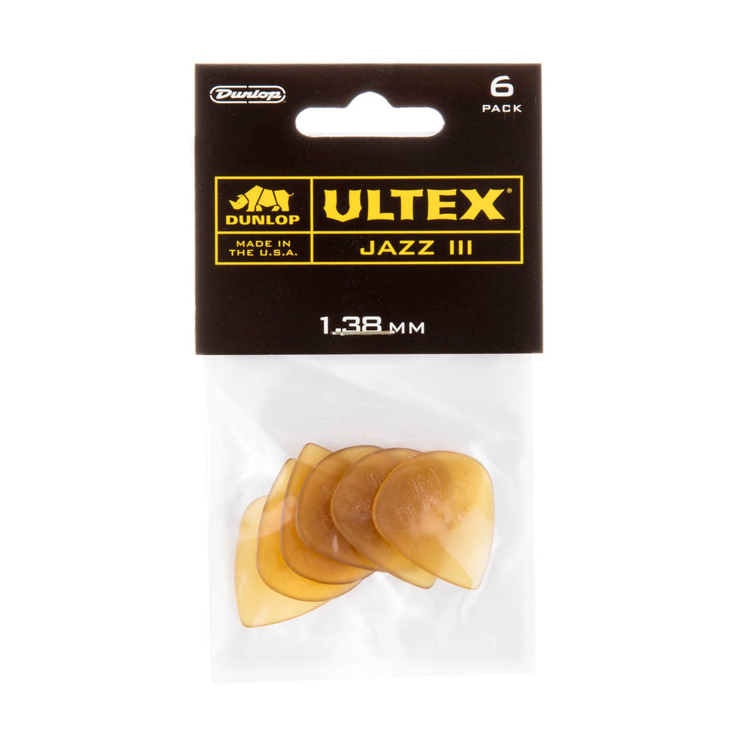 Sachet de 6 médiators Ultex Jazz III 138 (translucide)