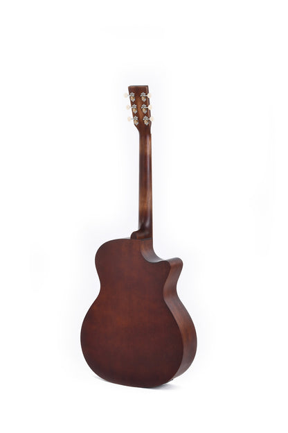 Modèle GMC-15EL-AGED, Dreadnought, table acajou massif, f/e acajou, touche pau ferro, EQ Fishman, naturel"vieilli", gaucher