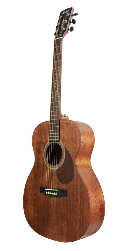 L450O, forme Orchestra Model, table acajou massif, fond acajou massif, éclisses acajou, sillet de tête 45 mm, naturel satiné