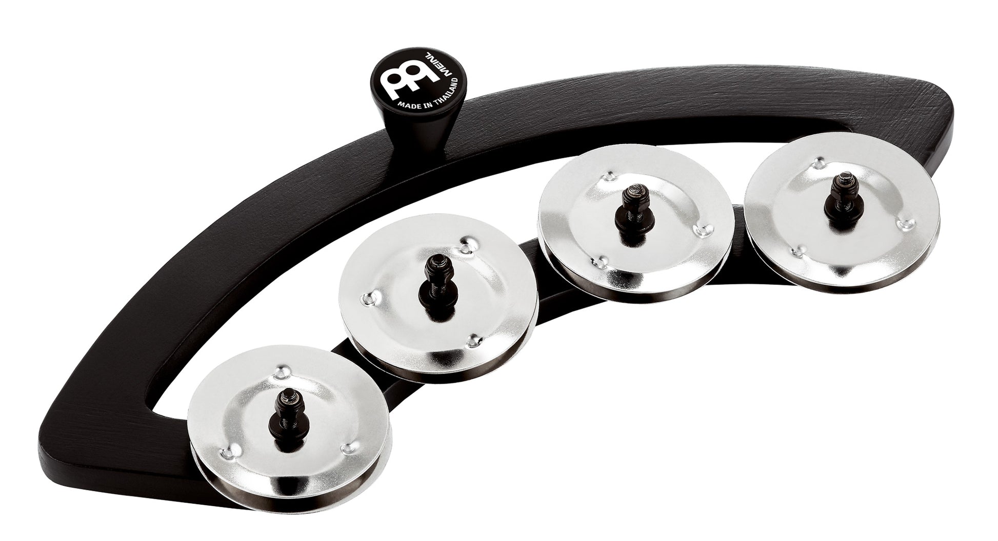 Tambourin backbeat en fibre, s'adapte sur fûts 10" à 12", 2 rangées de cymbalettes acier inoxydable, noir