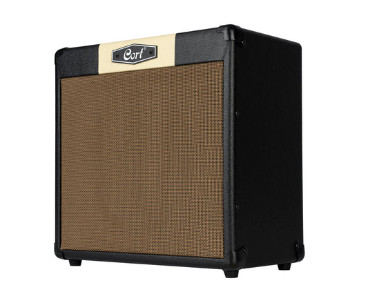 Ampli guitare 30W, 1x 10", 2 canaux, égaliseur 3 bandes, réverb, entrée Bluetooth, entrée CD/MP3 mini-Jack, noir