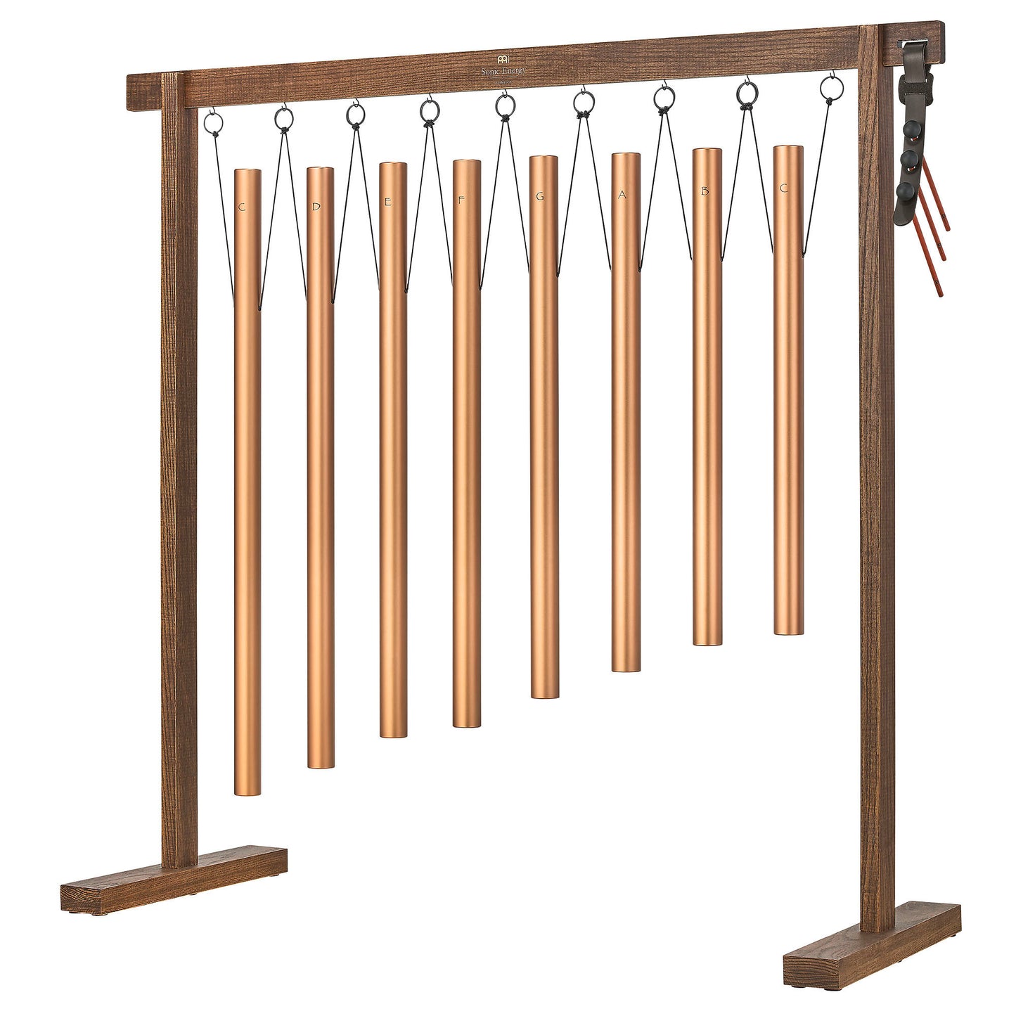 Set de 8 chimes Bain Sonore, stand, mailloches et sac de transport inclus, finition bronze