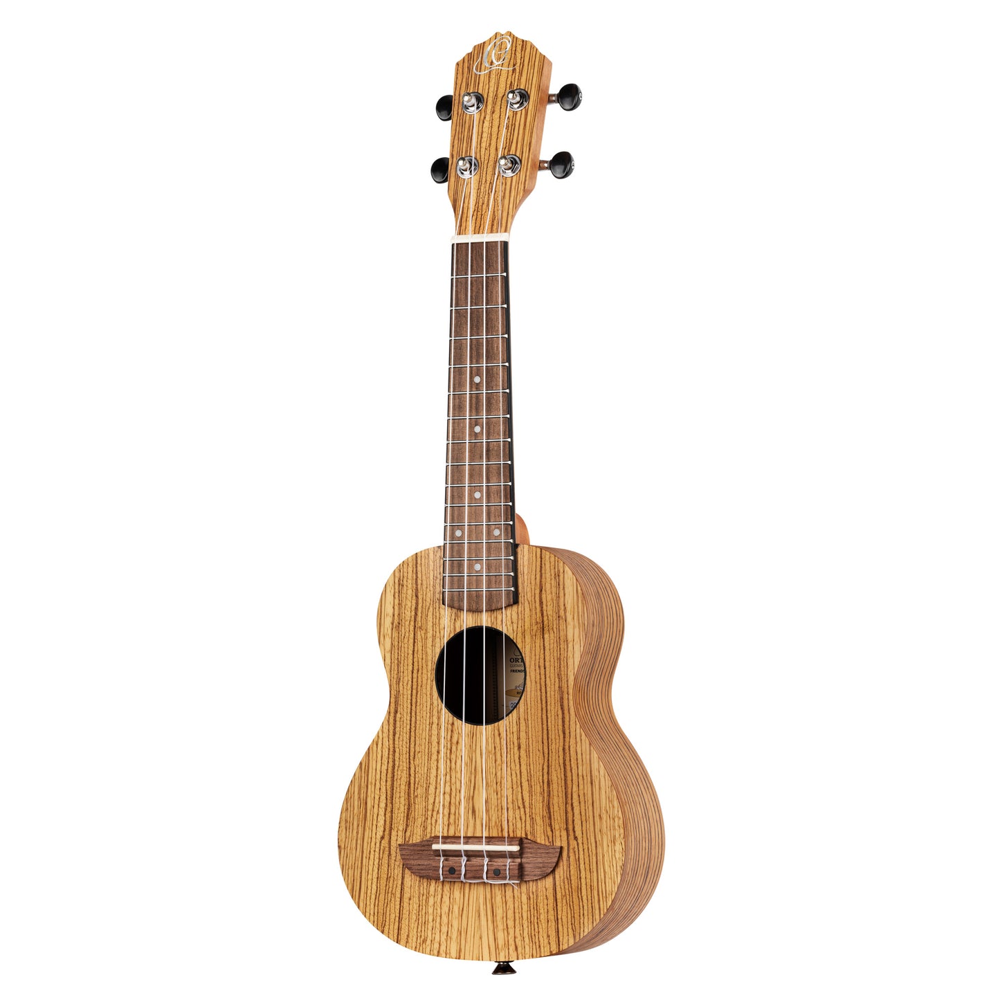 RFU10Z, modèle Soprano, table zebrawood, fond & éclisses zebrawood, manche acajou, housse, naturel satiné