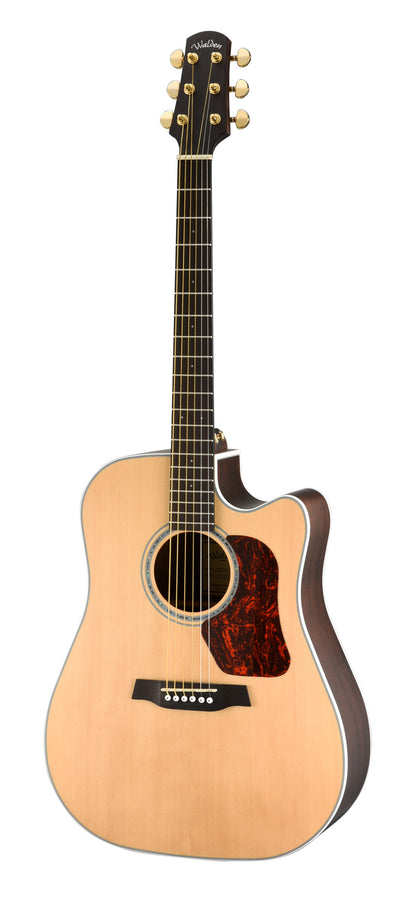 D603CEW, Format Dreadnough pan coupé, table épicéa massif, fond & éclisses palissandre, EQ Fishman Presys II, naturel satiné