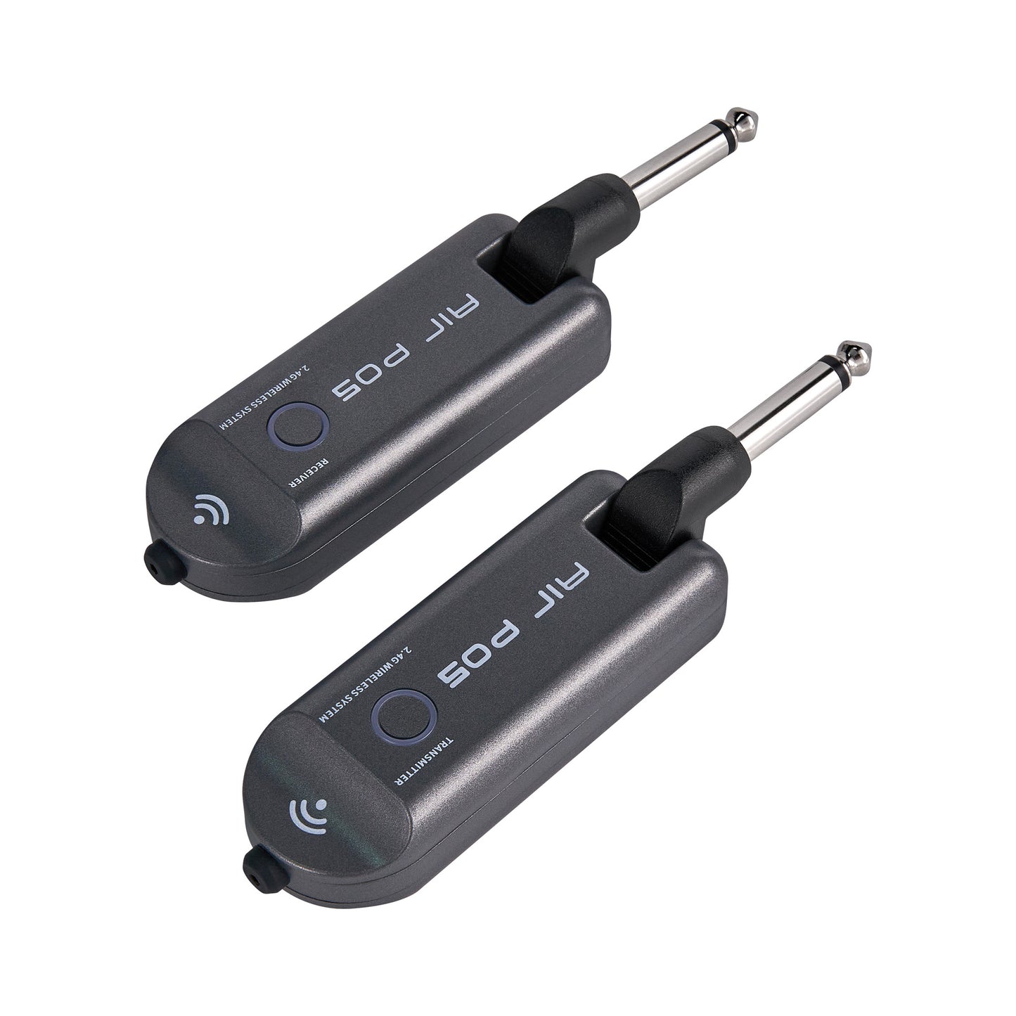 Système sans-fil pour guitare 4 canaux, émetteur et récepteur rechargeables, bande de fréquence 2.4 GHz, gris