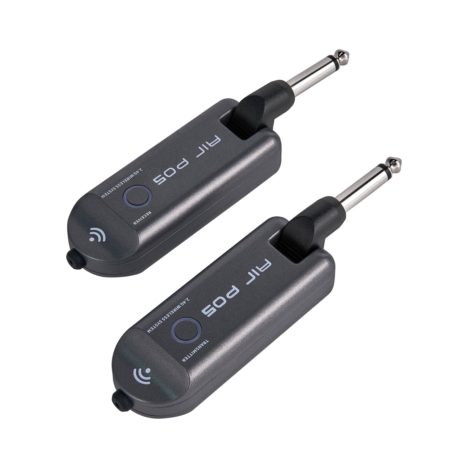Système sans-fil pour guitare 4 canaux, émetteur et récepteur rechargeables, bande de fréquence 2.4 GHz, gris