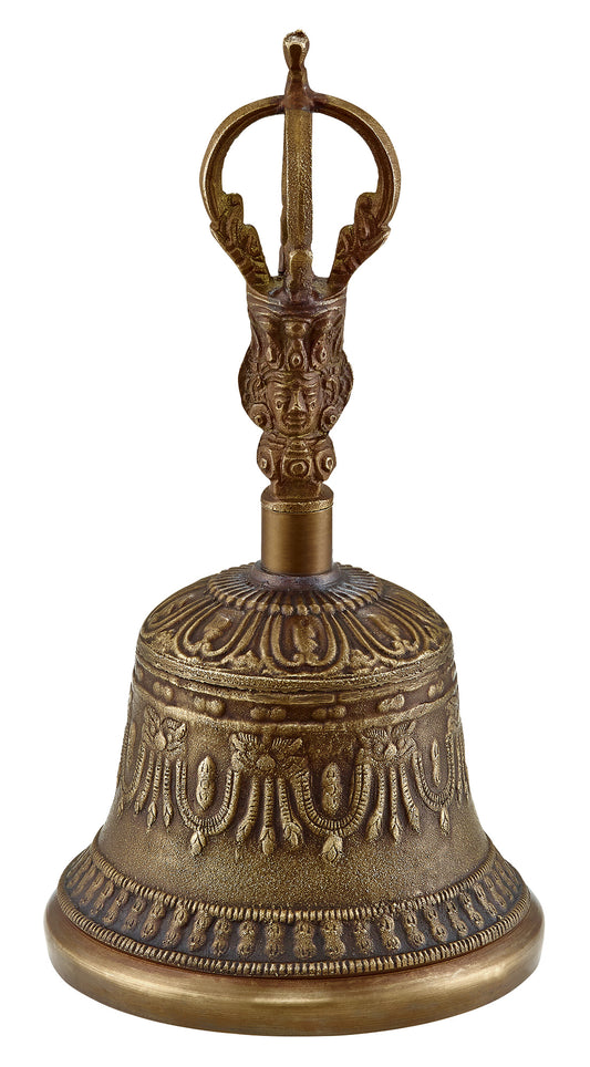 Cloche Extra Large, 11cm, 700g, alliage moulé, fabrication artisanale en Inde