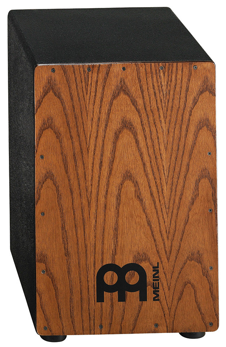 Cajon façade frêne blanc américain lasuré, corps fibres, coins supérieurs ajustables, timbre réglable, 30x46x30cm, naturel mat