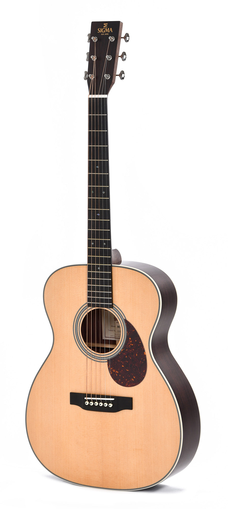 Modèle SOMR-28, Orchestra Model, table épicéa massif, f/e palissandre massif, touche & chevalet ébène, soft case, nat. brillant