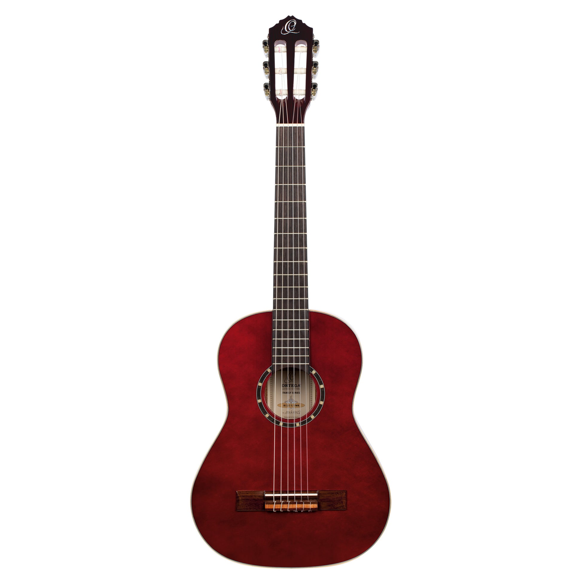 R121-1/2, table épicéa, fond & éclisses acajou, manche acajou (sillet 43.5 mm), housse, bordeaux brillant