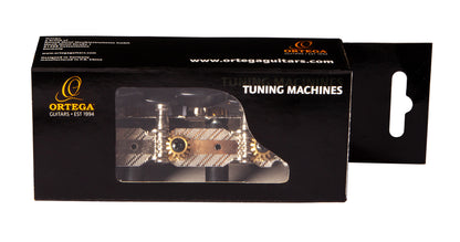 Jeu de mécaniques pour guitare classique série Student, ratio 14:1, plaques chromées, boutons noirs nacrés