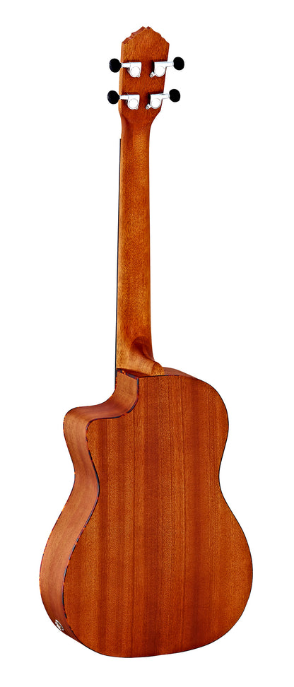 RU5CE-BA, modèle Baryton pan coupé, EQ MagusUke, table épicéa avec motif, f/e sapele, manche acajou, naturel satiné