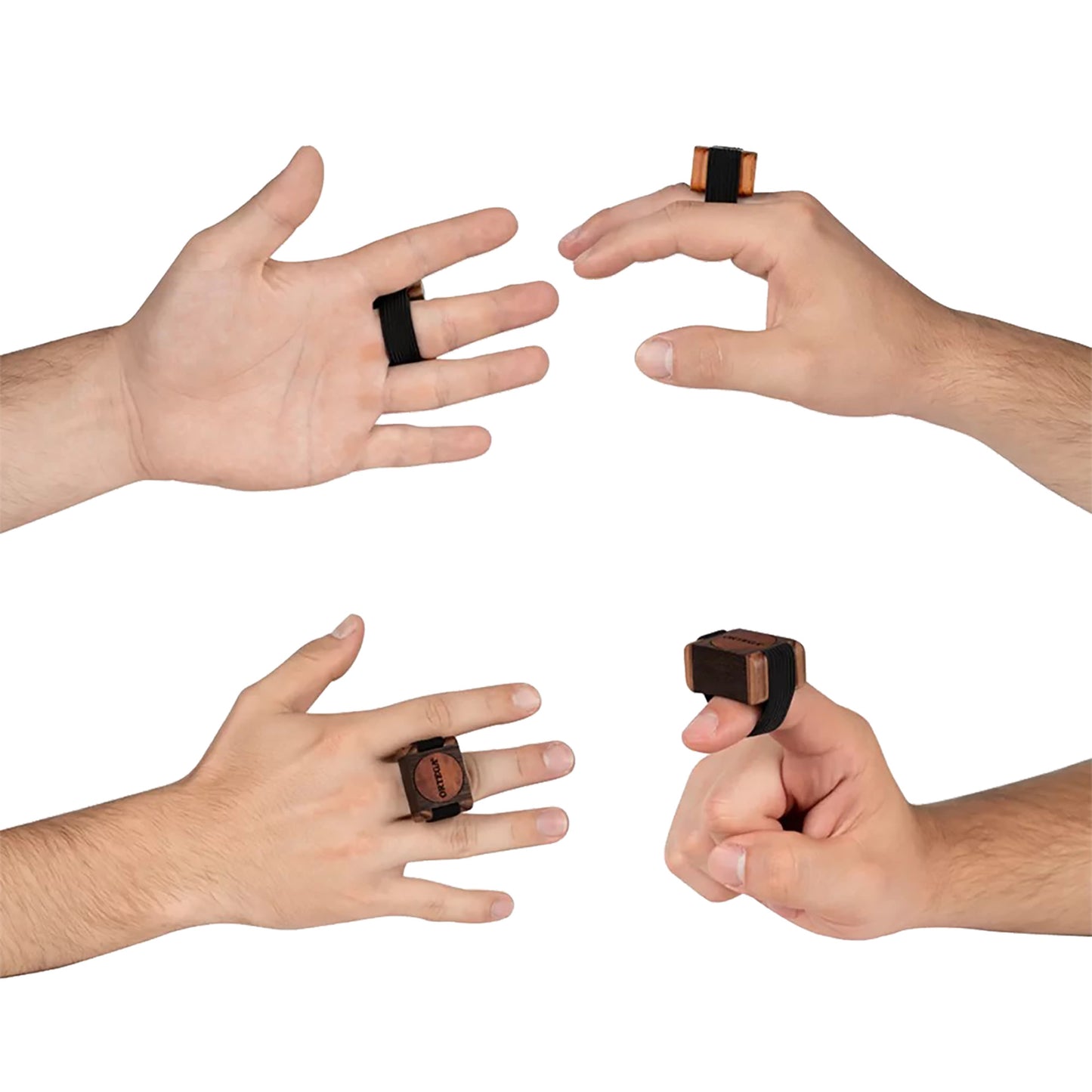 OFSW-S, shaker pour doigt bois Ortega, cassier, cèdre rouge et Tigerwood, petite taille, bande élastique, finition naturelle