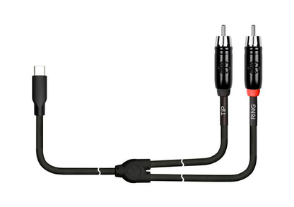 Câble patch USB-C/2x RCA, 3 mètres, noir