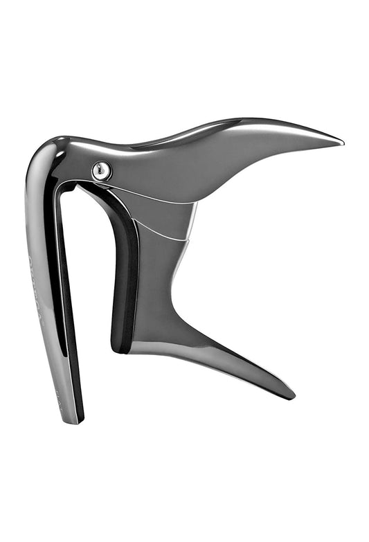 Capodastre pour guitare touche plate jusqu'à 52 mm de largeur, livré dans boite cadeau premium, noir chromé
